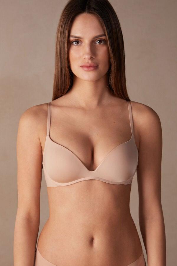 Orange Beige Intimissimi Gioia Push-Up Ultralight Microfiber Women Bra | N7SBfyqm