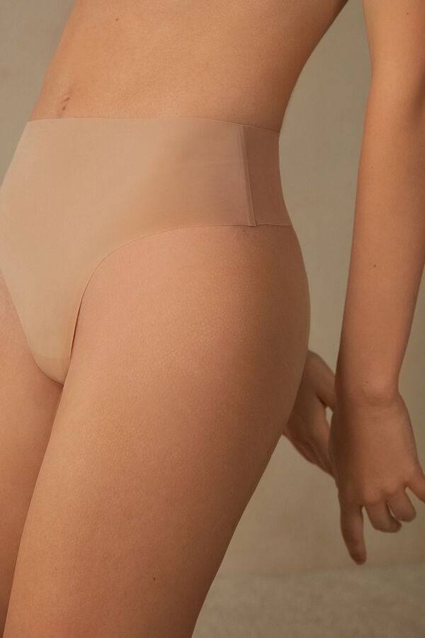 Orange Beige Intimissimi High Waist In Seamless Ultralight Microfiber Women Thong | kDSTp4W3