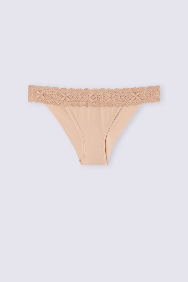 Orange Beige Intimissimi Lace And Microfiber Modifiedzilian Women Briefs | A4ajJYNw