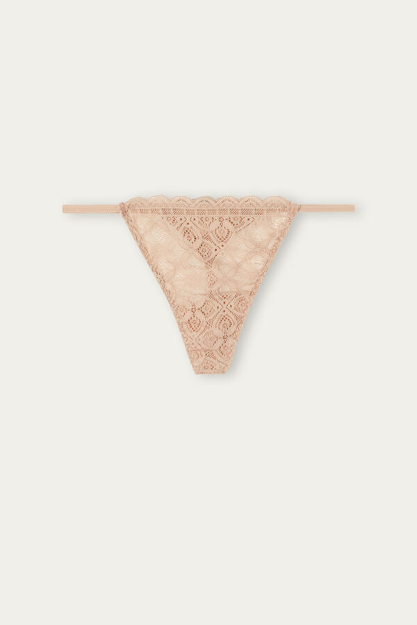 Orange Beige Intimissimi Lace String Women Thong | lKx25l8j