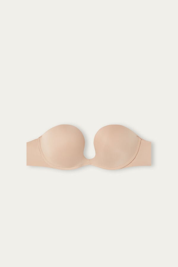 Orange Beige Intimissimi Monica Bandeau Ultralight Microfiber Women Bra | ketcfJp9