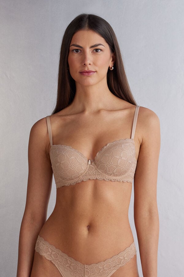 Orange Beige Intimissimi Sofia Balconette Lace Women Bra | HFixtUuH