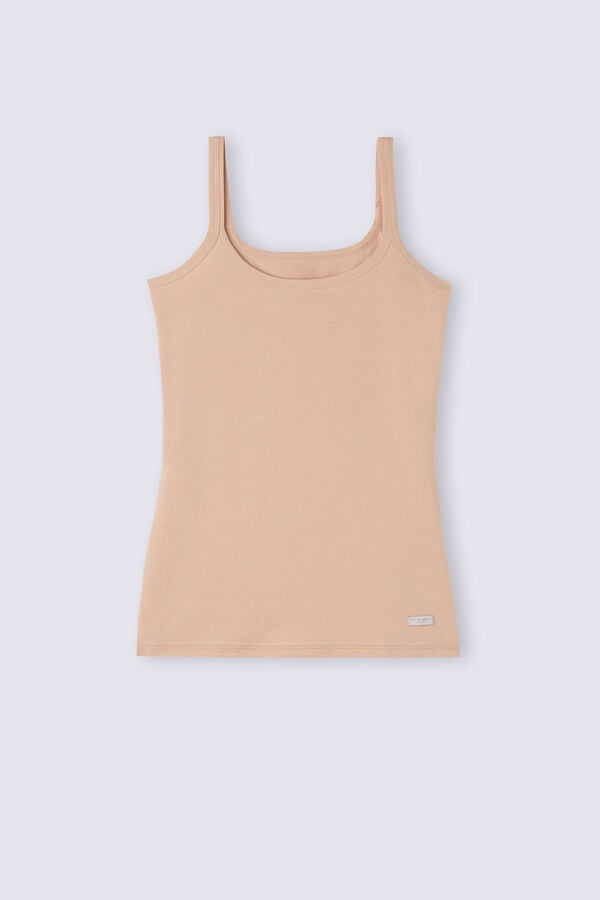 Orange Beige Intimissimi Spaghetti Strap In Cotton Women Tank Top | tYDrvKi1