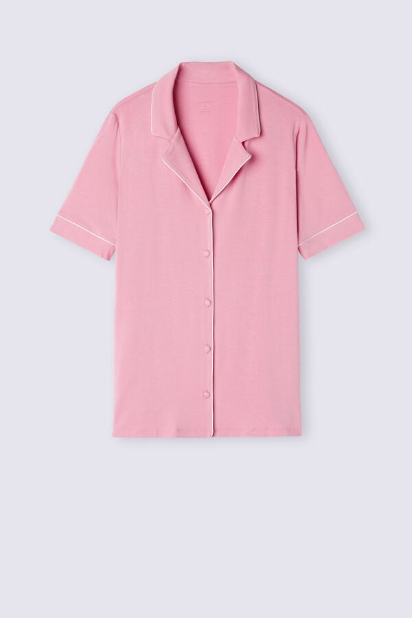 Pink Intimissimi Button Up In Modal Women Shirt | GusUDnDe