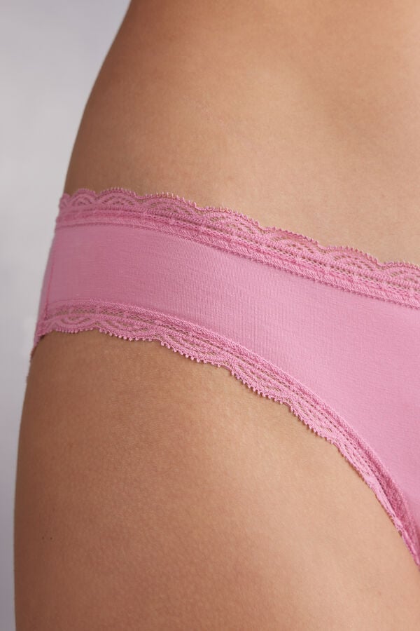 Pink Intimissimi Cotton And Lace Women Panties | 9vgKvUot