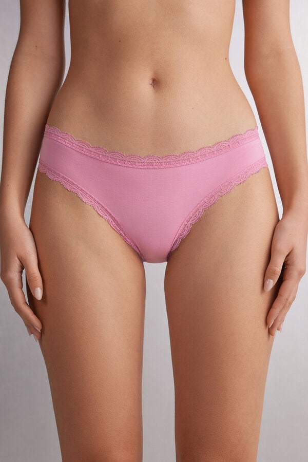 Pink Intimissimi Cotton And Lace Women Panties | 9vgKvUot