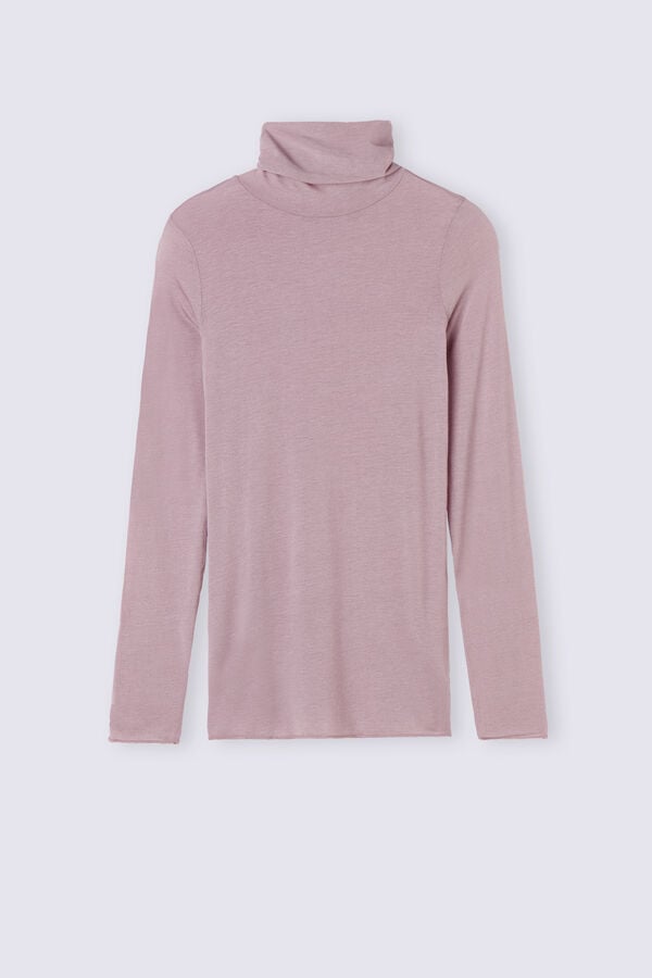 Pink Intimissimi Modal Cashmere Ultralight High-Neck Women Long Sleeve | ejWJTHwH