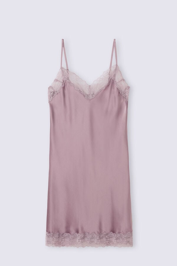 Pink Intimissimi Silk Slip With Lace Insert Detail Women Pajamas | lpGuIxA4