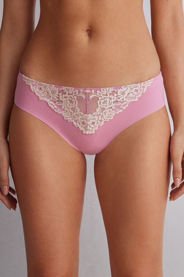 Pink / White Intimissimi Pretty Flowers Seamless Cotton Women Panties | HyWwNpoY