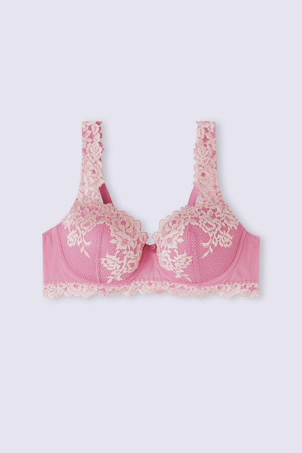 Pink / White Intimissimi Pretty Flowers Sofia Balconette Women Bra | Uyhp5nzu