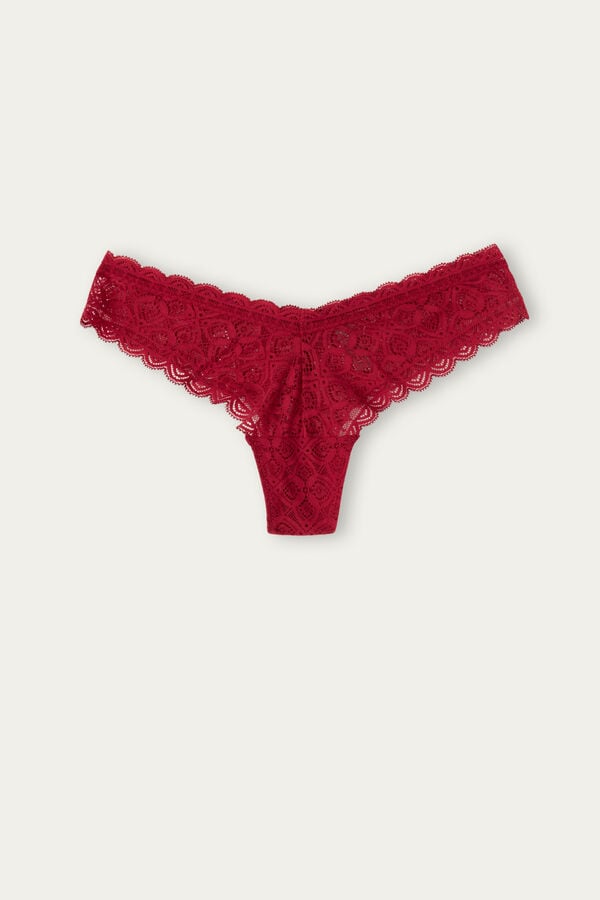 Red Intimissimi 80s-Style Lacezilian Women Briefs | aZza1IXo