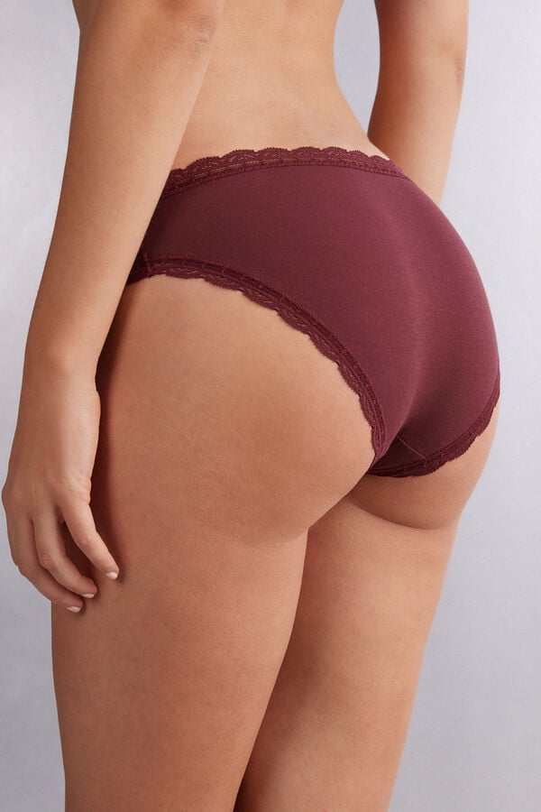 Red Intimissimi Cotton And Lace Women Panties | H6Bqp9jp