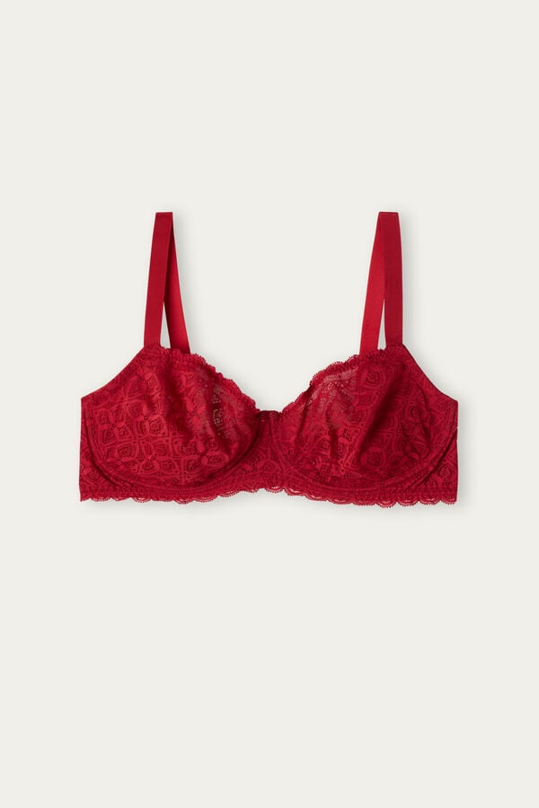 Red Intimissimi Daniela Balconette Lace Women Bra | wFocIWJg