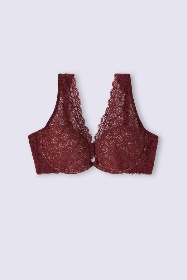 Red Intimissimi Elena Balconette Lace Women Bra | 03hcfb0j