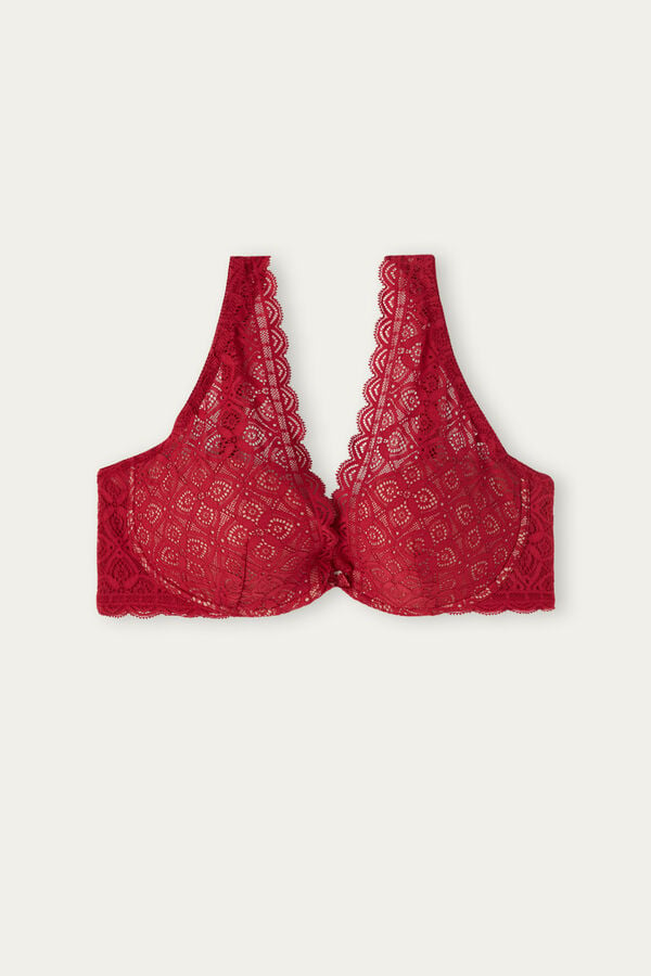 Red Intimissimi Elena Balconette Lace Women Bra | xDQ2vGkh