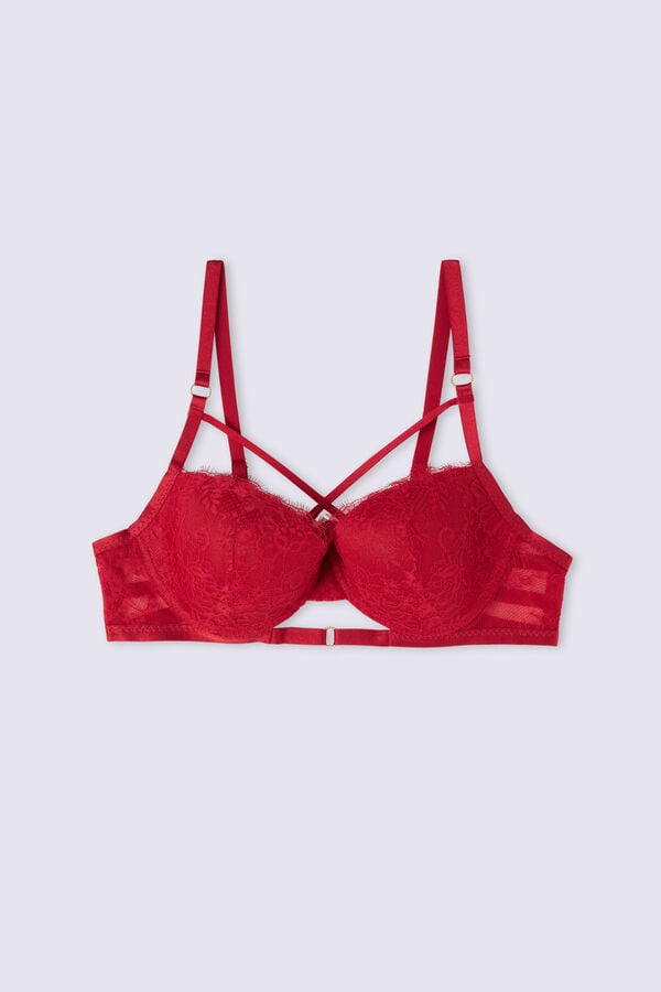 Red Intimissimi Intricate Surface Sofia Balconette Women Bra | 8GRiRCqU