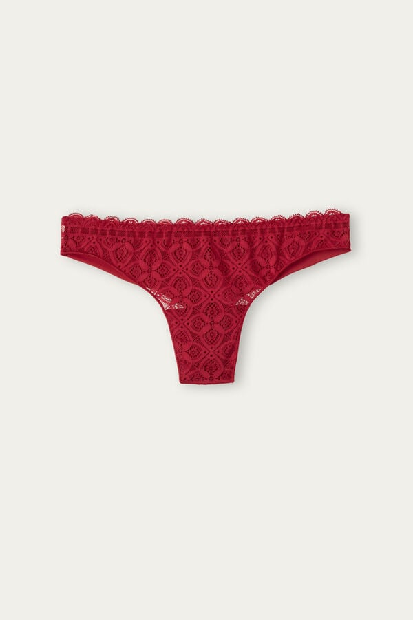 Red Intimissimi Lace And Microfiberzilian Women Briefs | klxzqfW8