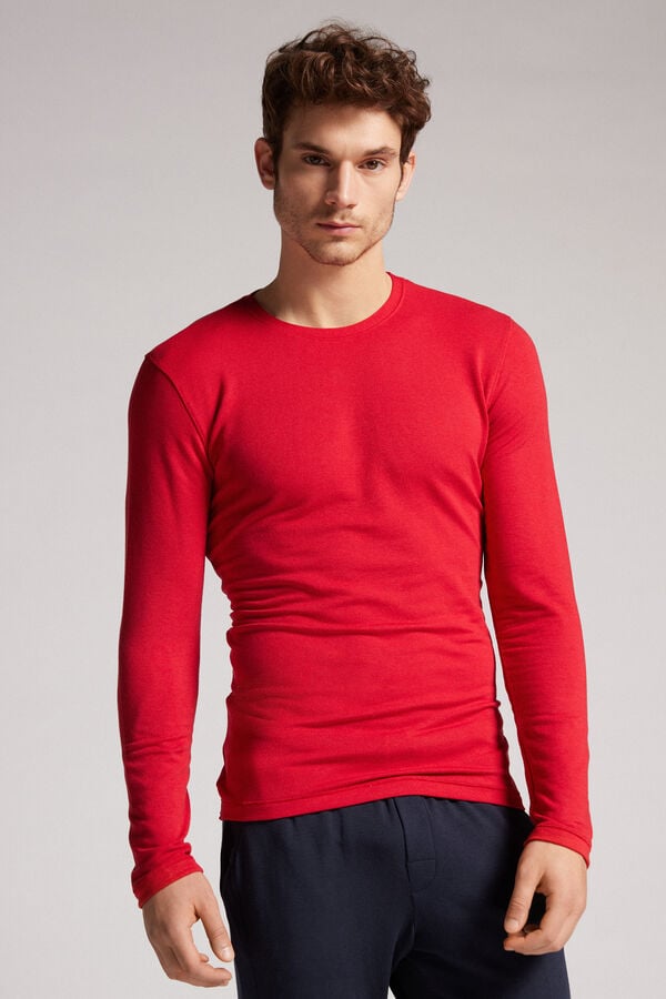 Red Intimissimi Modal-Cashmere Men Long Sleeve | tNDfUpDW