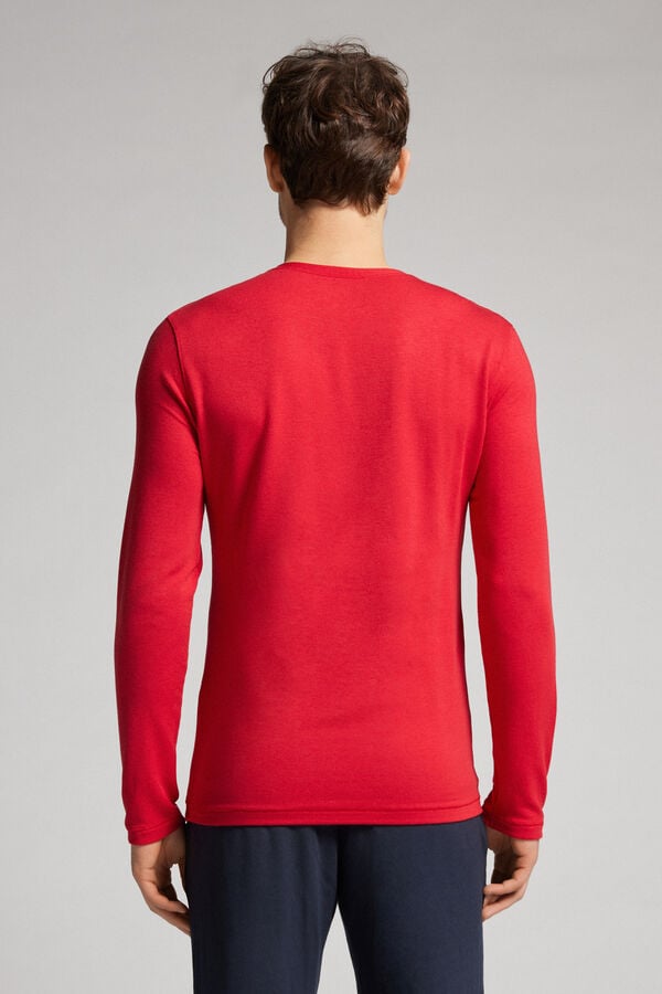 Red Intimissimi Modal-Cashmere Men Long Sleeve | tNDfUpDW