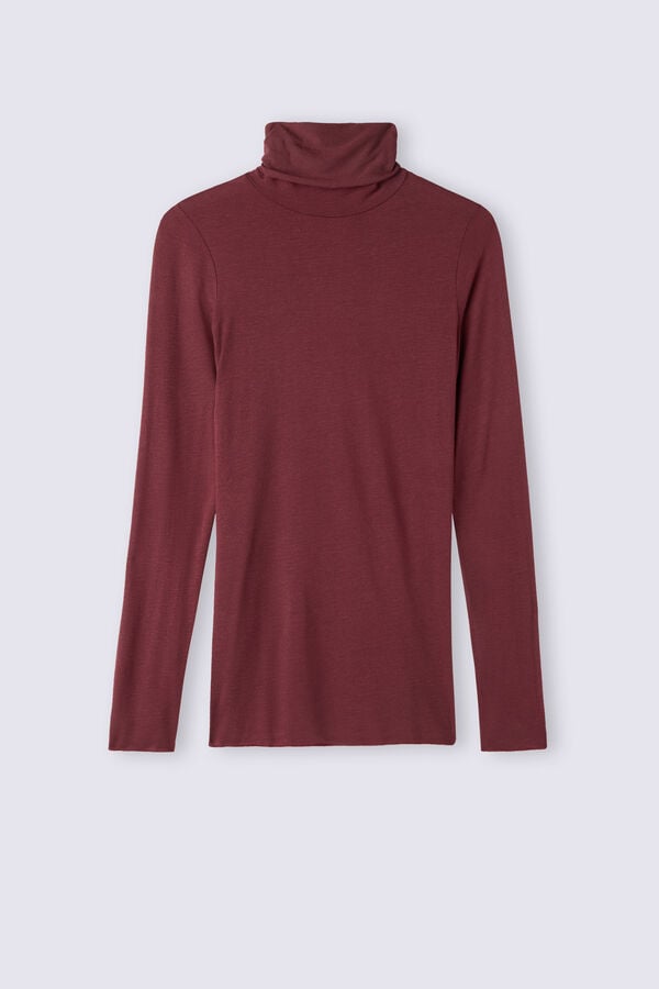 Red Intimissimi Modal Cashmere Ultralight High-Neck Women Long Sleeve | hU5WqcQH