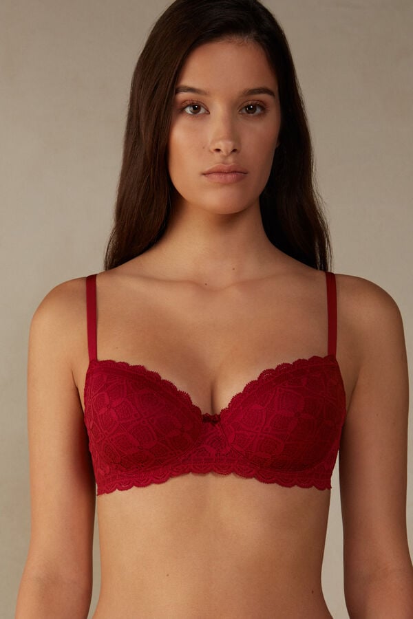 Red Intimissimi Sofia Balconette Lace Women Bra | a0ZQZXn0