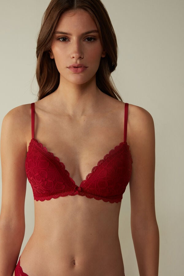 Red Intimissimi Tiziana Triangle Lace Women Bra | rYQ25Ab4