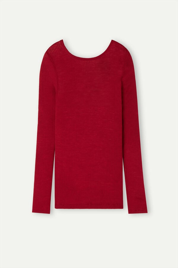 Red Intimissimi Wide Neck Wool And Silk Women Sweater | sRcrB24D