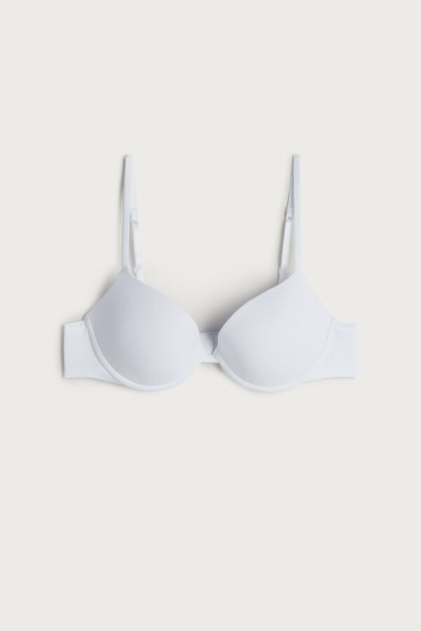 White Intimissimi Bellissima Push-Up Microfiber Women Bra | KZB5Bagm