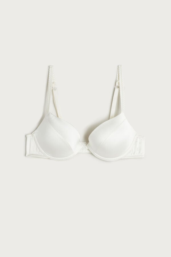 White Intimissimi Bellissima Silk Push-Up Women Bra | CleyBg8a