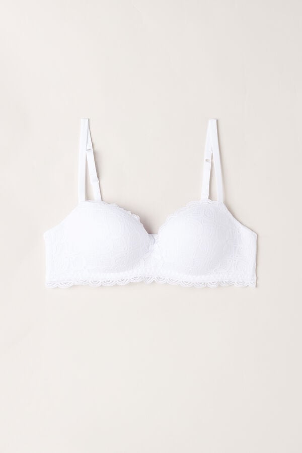 White Intimissimi Claudia Balconette Lace Women Bra | 35eGiBD8