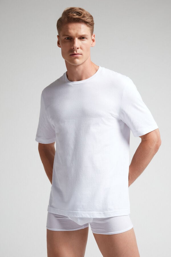 White Intimissimi Cotton Jersey Men T-Shirt | wJSAz7vv