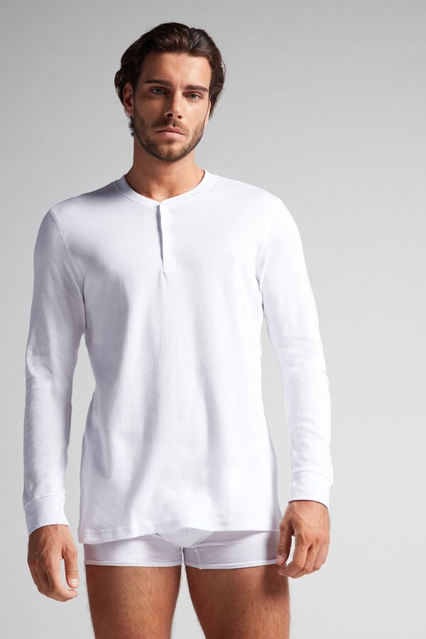 White Intimissimi Cottons Men Long Sleeve | hKzXYBk1