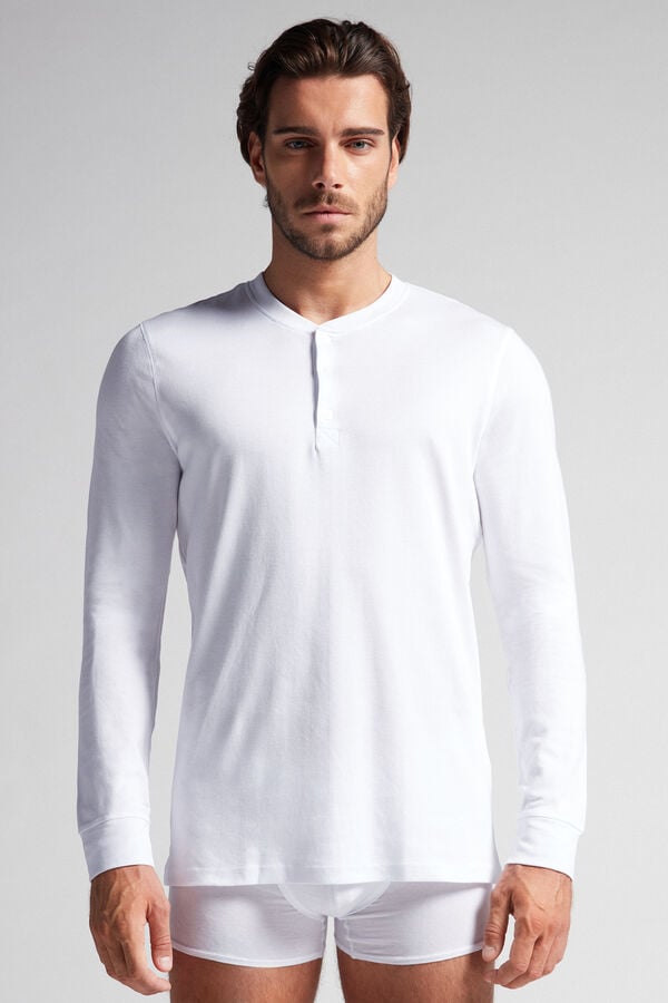 White Intimissimi Cottons Men Long Sleeve | hKzXYBk1