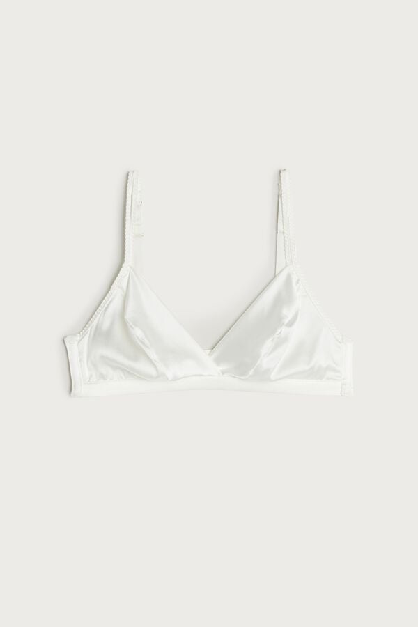 White Intimissimi Emma Refined Everydaylette Triangle Silk Women Bra | vDu3YFug