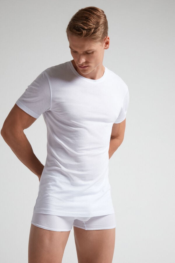 White Intimissimi Extrafine Superior Cotton Men T-Shirt | nf1JgYwj