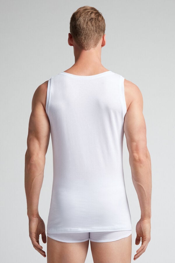 White Intimissimi Extrafine Superior Cotton Round Neck Men Tank Top | 1ouqspUH