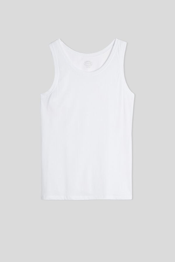 White Intimissimi Extrafine Superior Cotton Round Neck Men Tank Top | 1ouqspUH