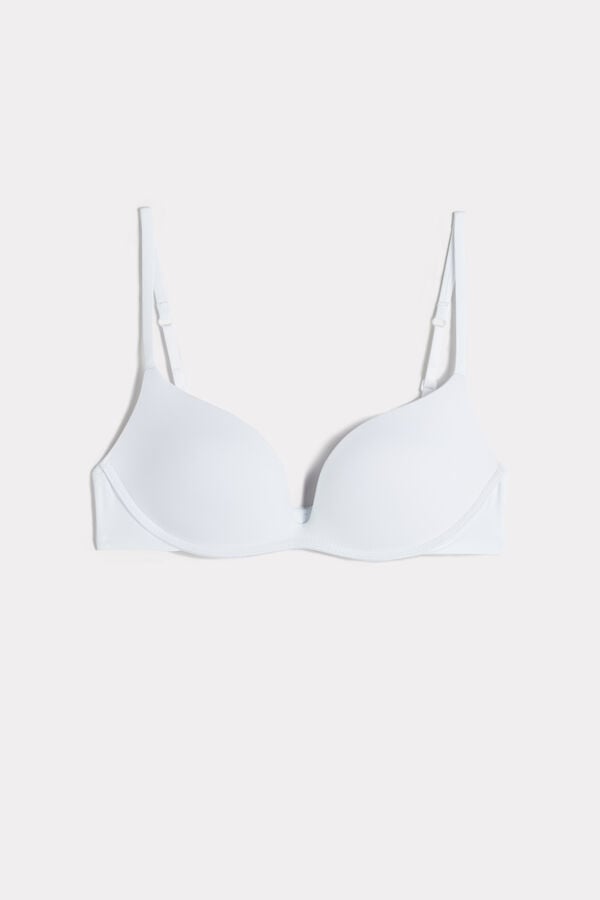 White Intimissimi Gioia B Cup Microfiber Super Push-Up Women Bra | j2eNC7p5