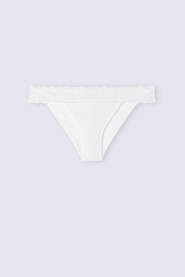 White Intimissimi Lace And Microfiber Modifiedzilian Women Briefs | UBIHxUJD