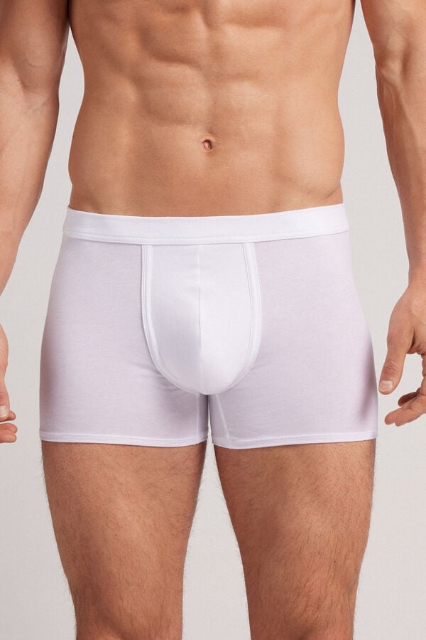 White Intimissimi Natural Fresh Cotton Men Boxer | KJUpfmn1