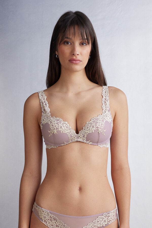 White Intimissimi Pretty Flowers Gioia Super Push-Up Women Bra | eKs8uyUW