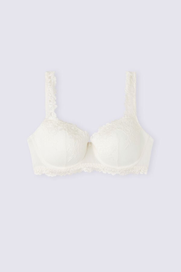 White Intimissimi Pretty Flowers Sofia Balconette Women Bra | YljYofNN