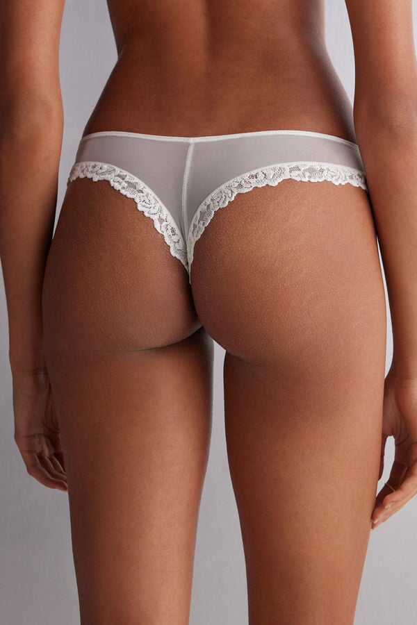 White Intimissimi Pretty Flowerszilian Women Briefs | s3bt31re