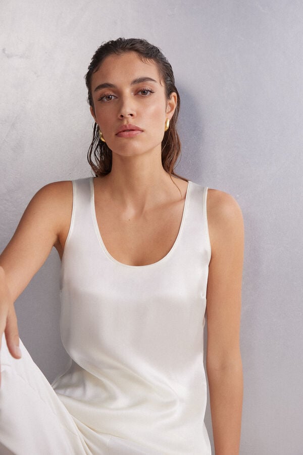 White Intimissimi Silk And Modal Women Tank Top | rgQcDReC