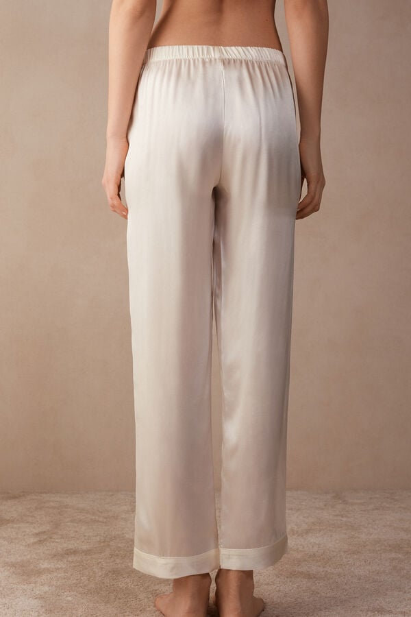 White Intimissimi Silk Satin Women Pants | 2UoTDfml