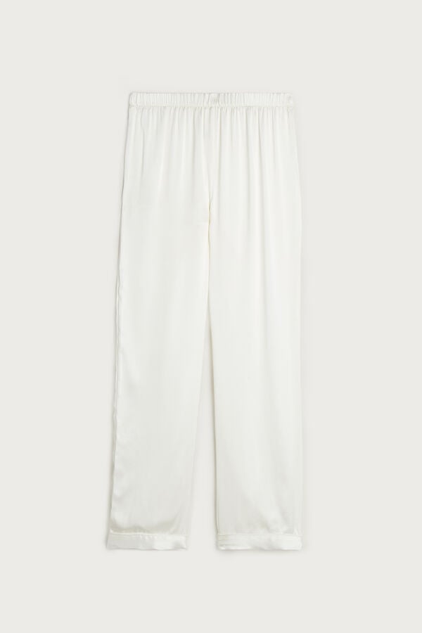 White Intimissimi Silk Satin Women Pants | 2UoTDfml