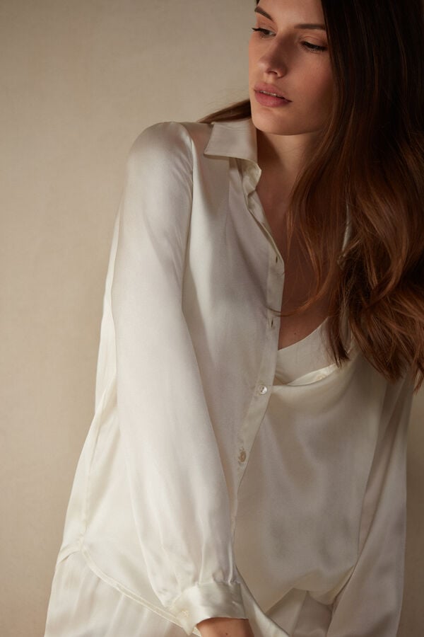 White Intimissimi Silk Women Shirt | 2lJKZoub