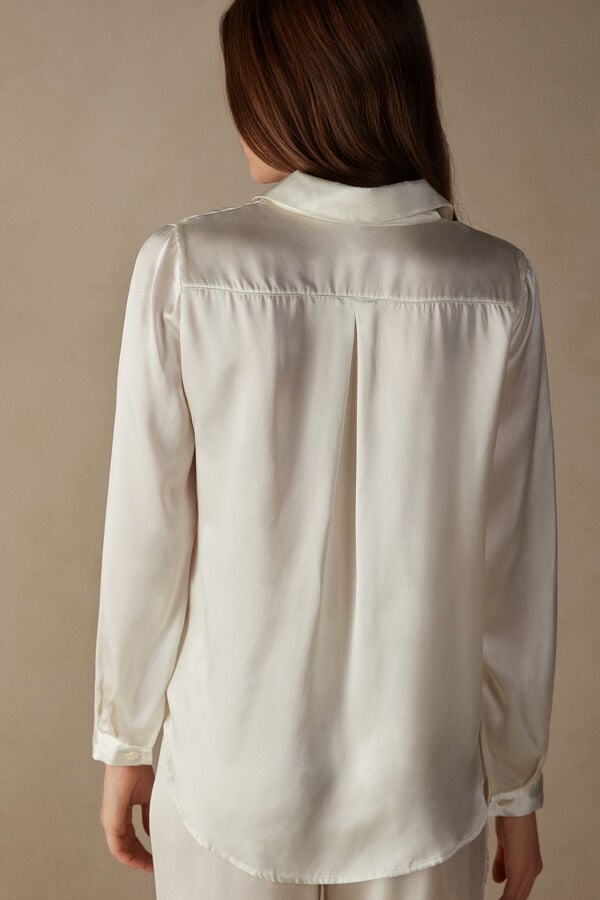 White Intimissimi Silk Women Shirt | 2lJKZoub