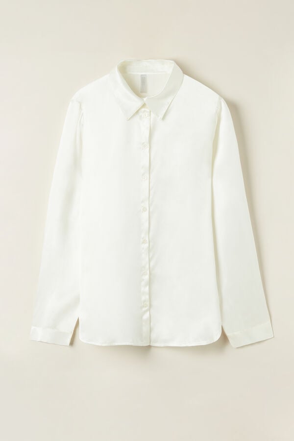 White Intimissimi Silk Women Shirt | 2lJKZoub