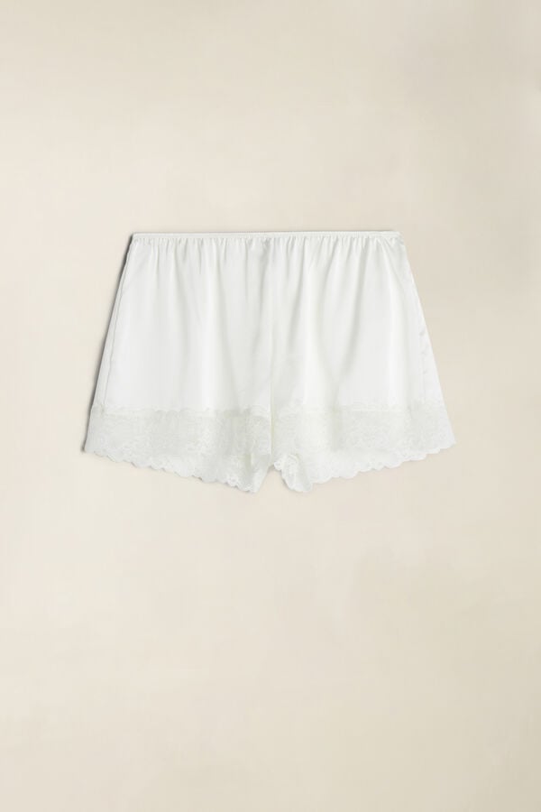 White Intimissimi Silk Women Shorts | f7lKU1gX